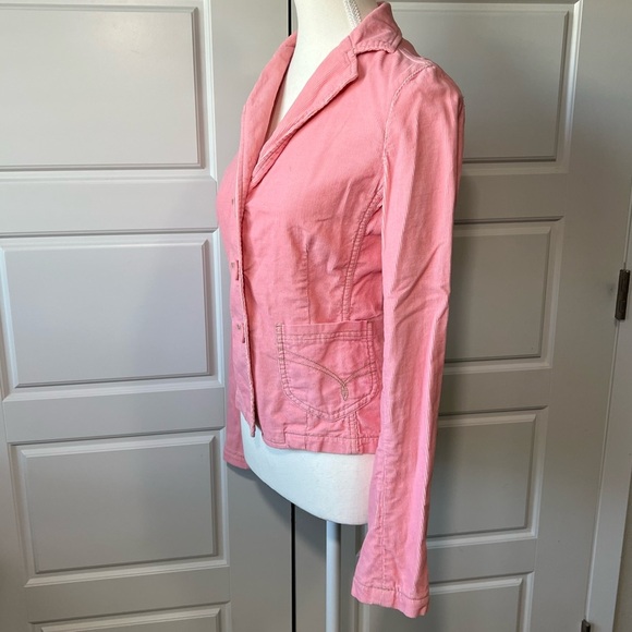 Corduroy Blazer Fitted Jacket 3 Button Closure Pink‎ Small - Picture 2 of 6